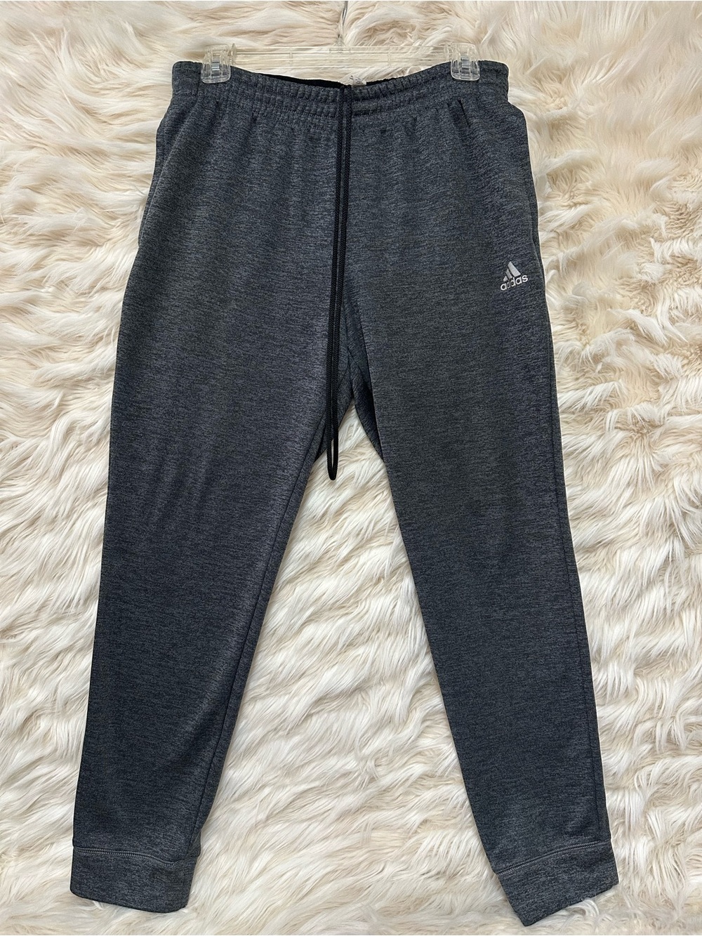 Adidas Gray Fleece-Lined Jogger Sweatpants Men's Medium Athletic Lounge Pants